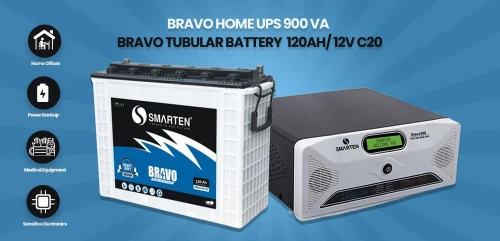 BRAVO Home UPS 900 VA + Tabular Battery 120 AH/12V C20